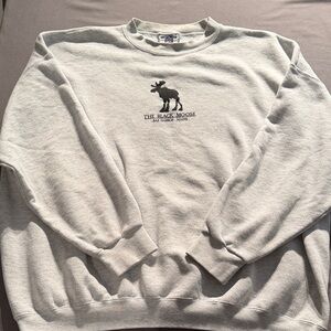 Vintage Lee Men's Light Gray Black Moose Bar Harbor Maine Crewneck Sweater 4XL